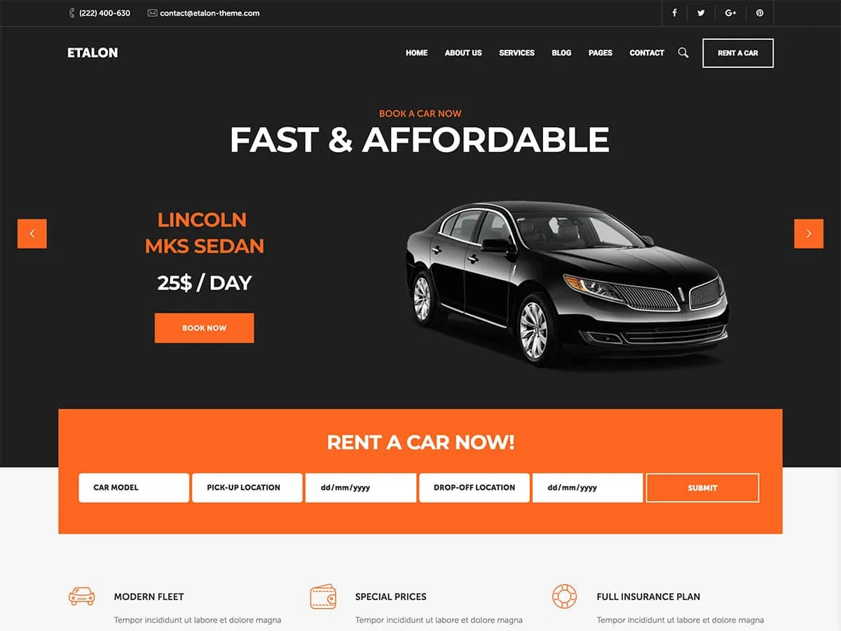 Công cụ đặt xe là tính năng cơ bản cần có ở website cho thuê xe