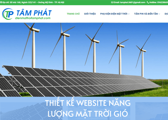 Thiết kế website năng lượng mặt trời gió