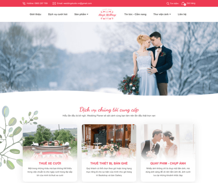 Website dịch vụ tiệc cưới độc đáo, được tối ưu chuẩn SEO